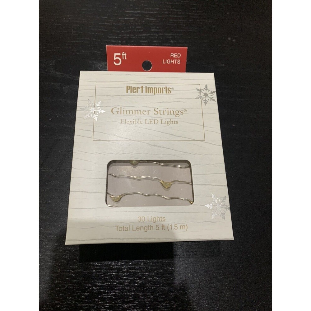 Pier 1 Imports Red Glimmer LED Flexible String Lights (New) 5ft Christmas